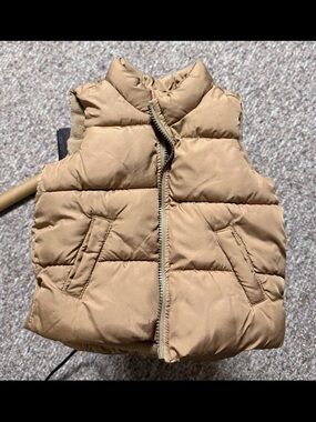 Toddler 18-24 Mo - Tan Puffer Vest - Lightweight Cozy Layer